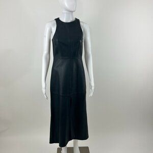 Tibi Fluted Leather Dress NWT Blue